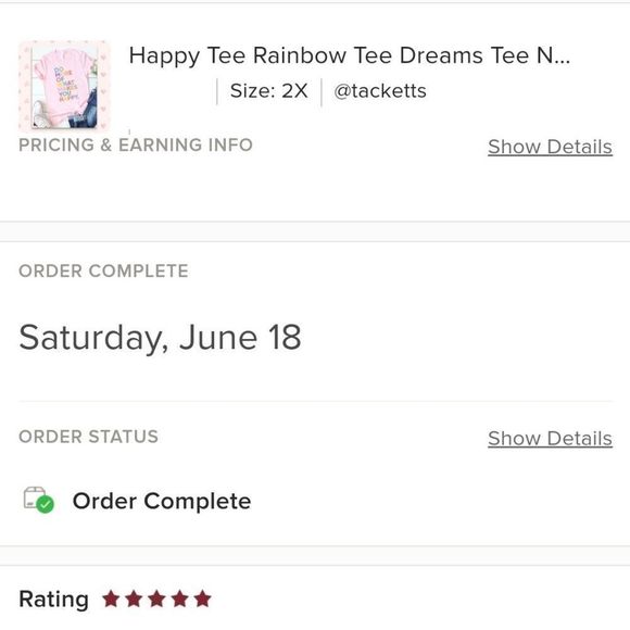 Happy Tee Rainbow Tee Dreams Tee NEW Happiness Love Pink Tee BEST SELLER - Picture 7 of 7